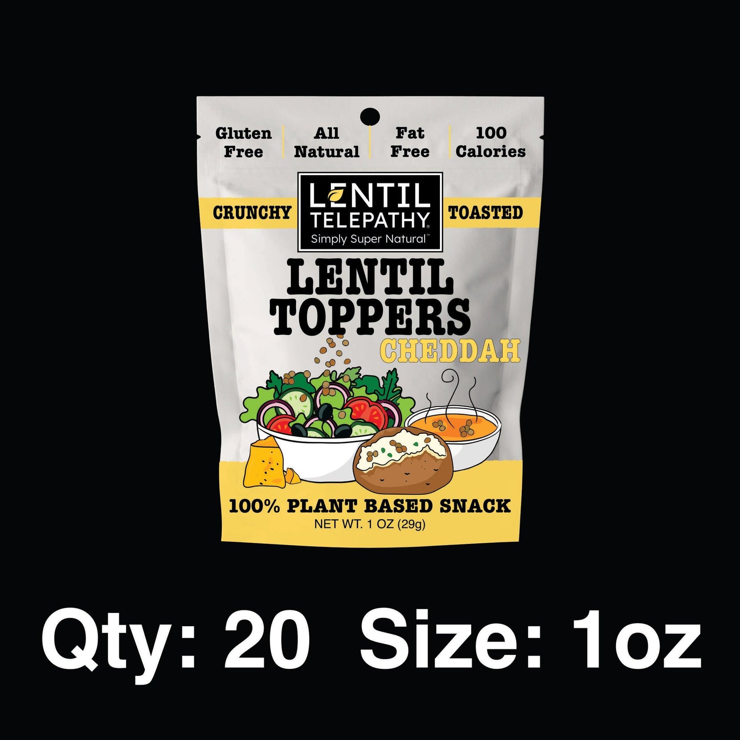 Lentil Telepathy Savory Cheddah (Dairy Free) Crunchy Toasted Toppers