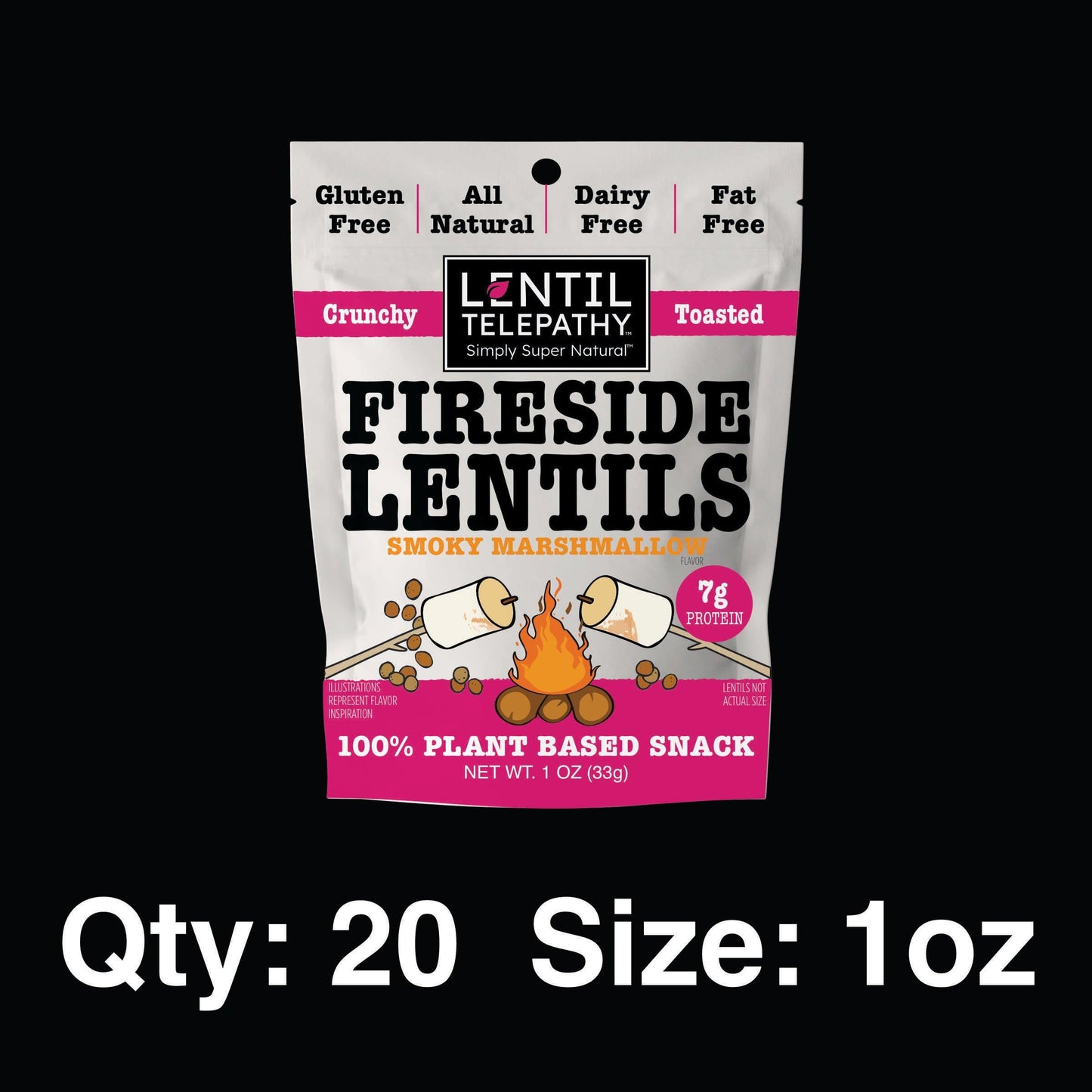 Lentil Telepathy Fireside Smoky Marshmallow Crunchy Toasted Lentil Snacks