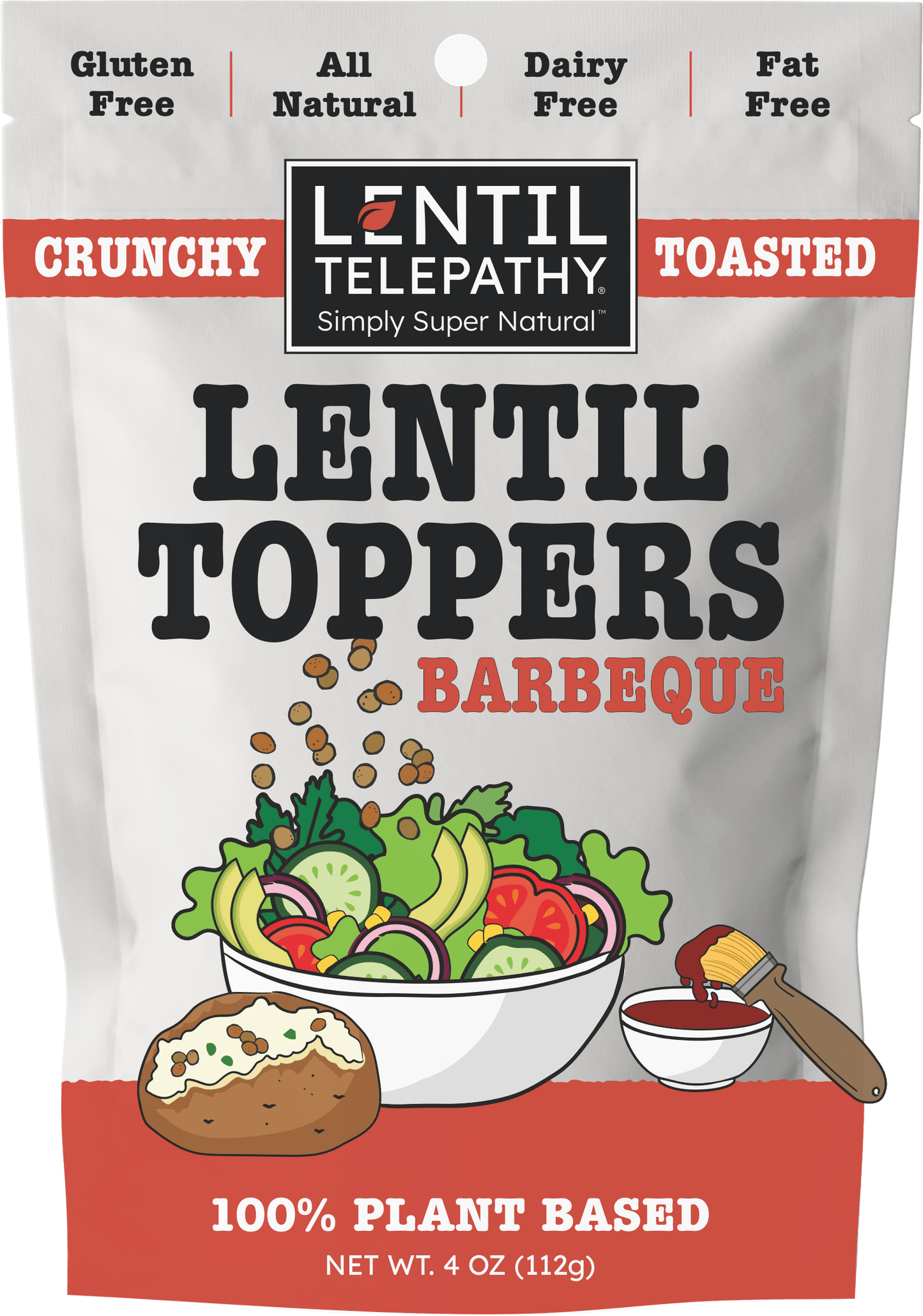 Lentil Telepathy Tangy BBQ (Barbeque) Crunchy Toasted Toppers