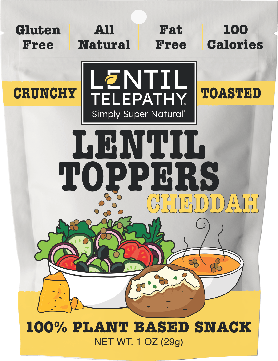 Lentil Telepathy Savory Cheddah (Dairy Free) Crunchy Toasted Toppers