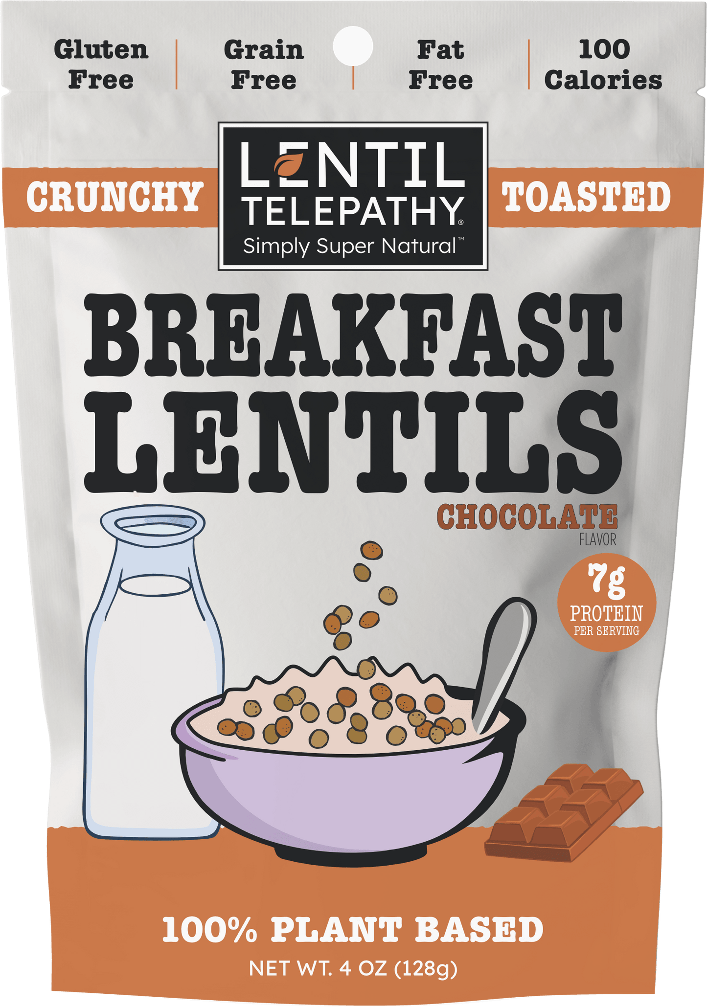 Lentil Telepathy Chocolate Crunchy Toasted Lentil Breakfast and Dessert Topper