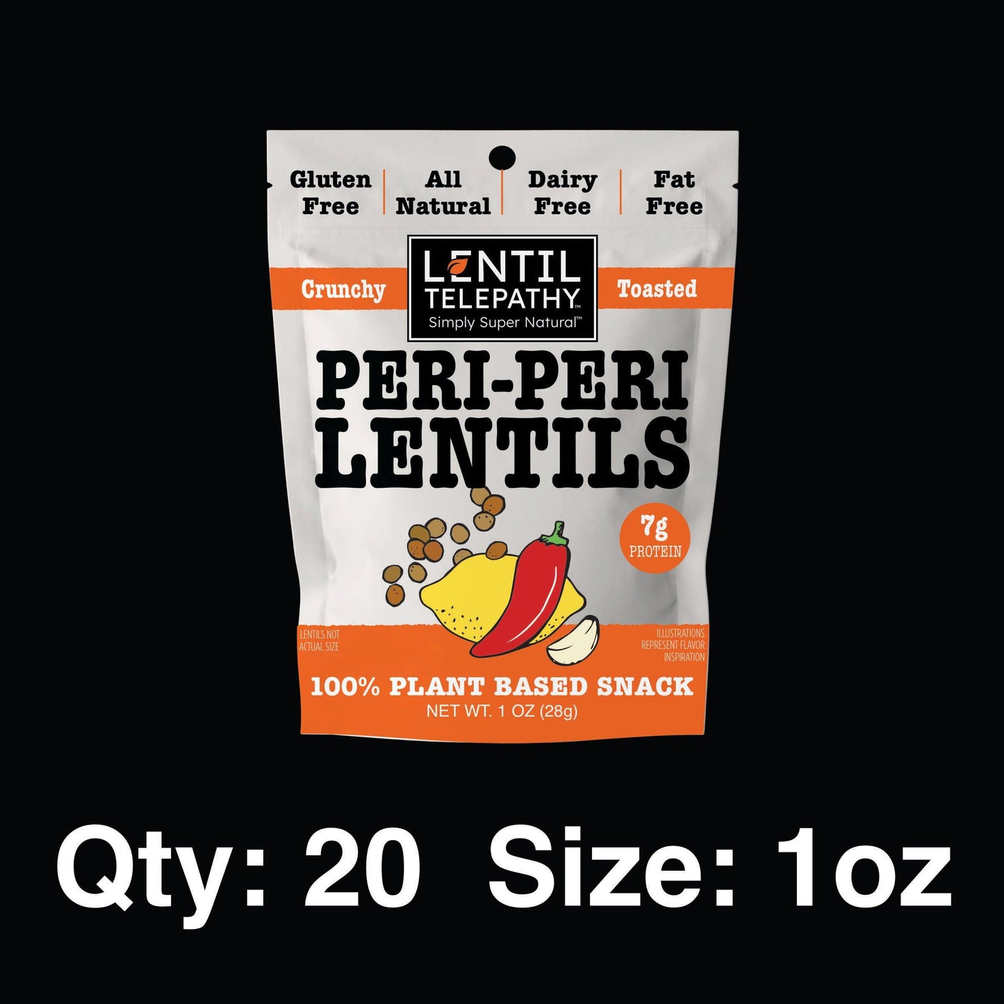 Lentil Telepathy Peri-Peri Chili Lemon Crunchy Toasted Snacks