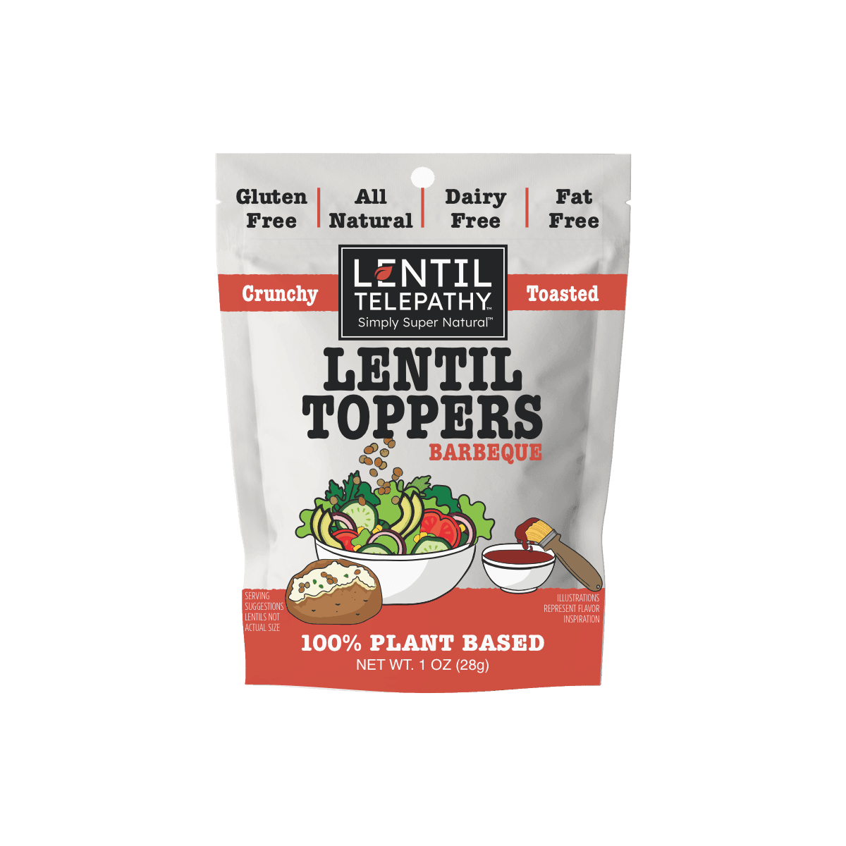 Lentil Telepathy Tangy BBQ (Barbeque) Crunchy Toasted Toppers